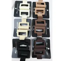 Neutral Tone Matte Color Rectangle Medium Hair Clip 2 pack