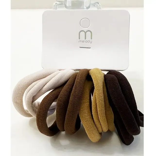 Assorted Neutrals Rolled Hair Tie Set 12 Piece