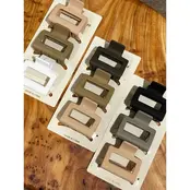Neutral Color Medium Size Rectangle Hair Claw 3 piece set