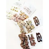 Neutral Tone of Mini Clip and Duo Hair Scrunchie Set