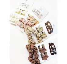 Neutral Tone of Mini Clip and Duo Hair Scrunchie Set