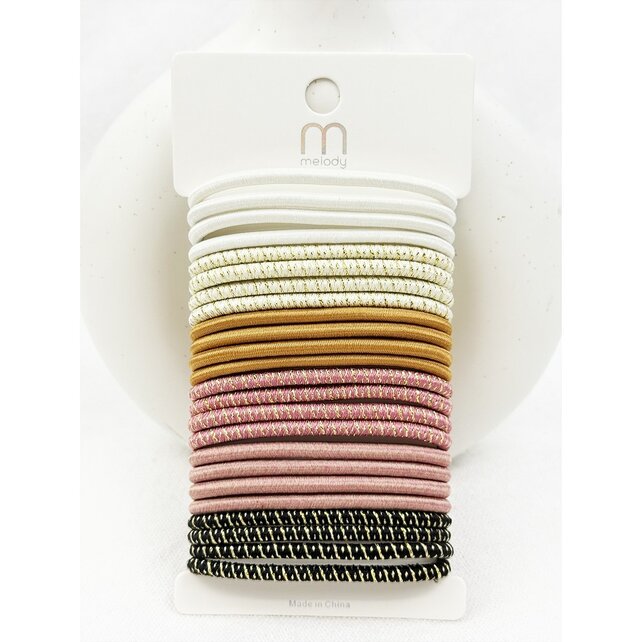 Rulex Mix Tone Ponytail Mixed Elastics Hair Ties - 24