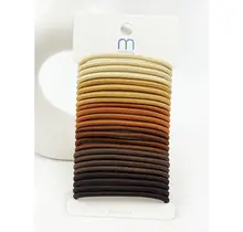 Brown Tone Ponytail Mixed Elastics Hair Ties