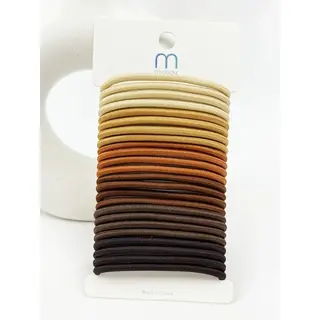 Brown Tone Ponytail Mixed Elastics Hair Ties