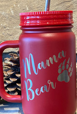 Uncle Lem's 22oz Mama Bear cup w/stainless straw - Red