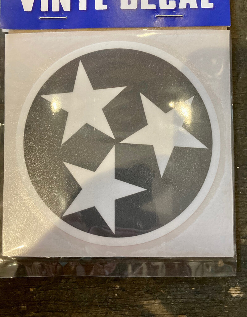 4" Gray / White Tri-Star Vinyl Decal