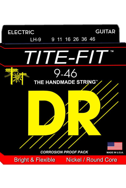 DR Strings LH-9 TITE-FIT™ - Nickel Plated Electric Strings: Light to Heavy 9-46