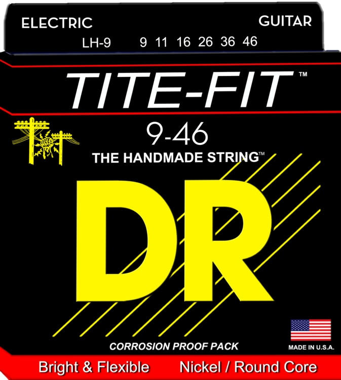 DR Strings LH-9 TITE-FIT™ - Nickel Plated Electric Strings: Light to Heavy 9-46-1