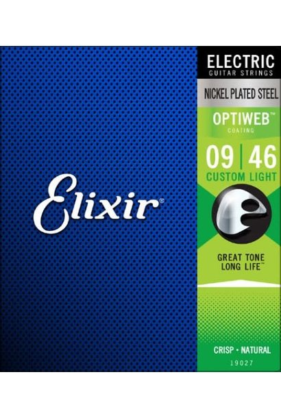 Elixir 19027 Optiweb Nickel Custom Light Electric Guitar Strings (09-46)