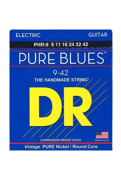 DR Strings PHR-9 PURE BLUES™ - Pure Nickel Electric Guitar Strings: Light 9-42