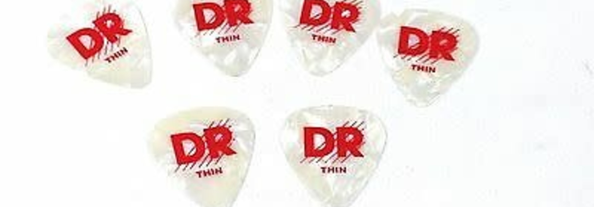 DR Medium 6 picks white Pearl