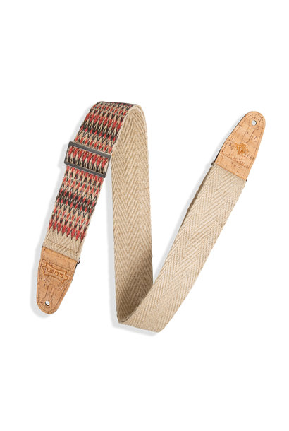 Levy's Natural Vegan Hemp Guitar Strap - Towers