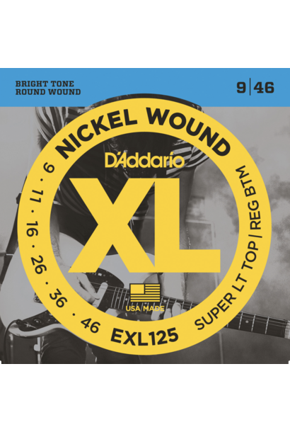 D'Addario EXL125 Nickel Wound Electric Strings, Super Light Top/ Reg Bottom 9-46