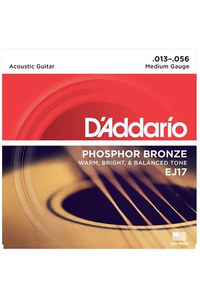 EJ17 Phosphor Bronze Acoustic Guitar Strings, Medium, 13-56