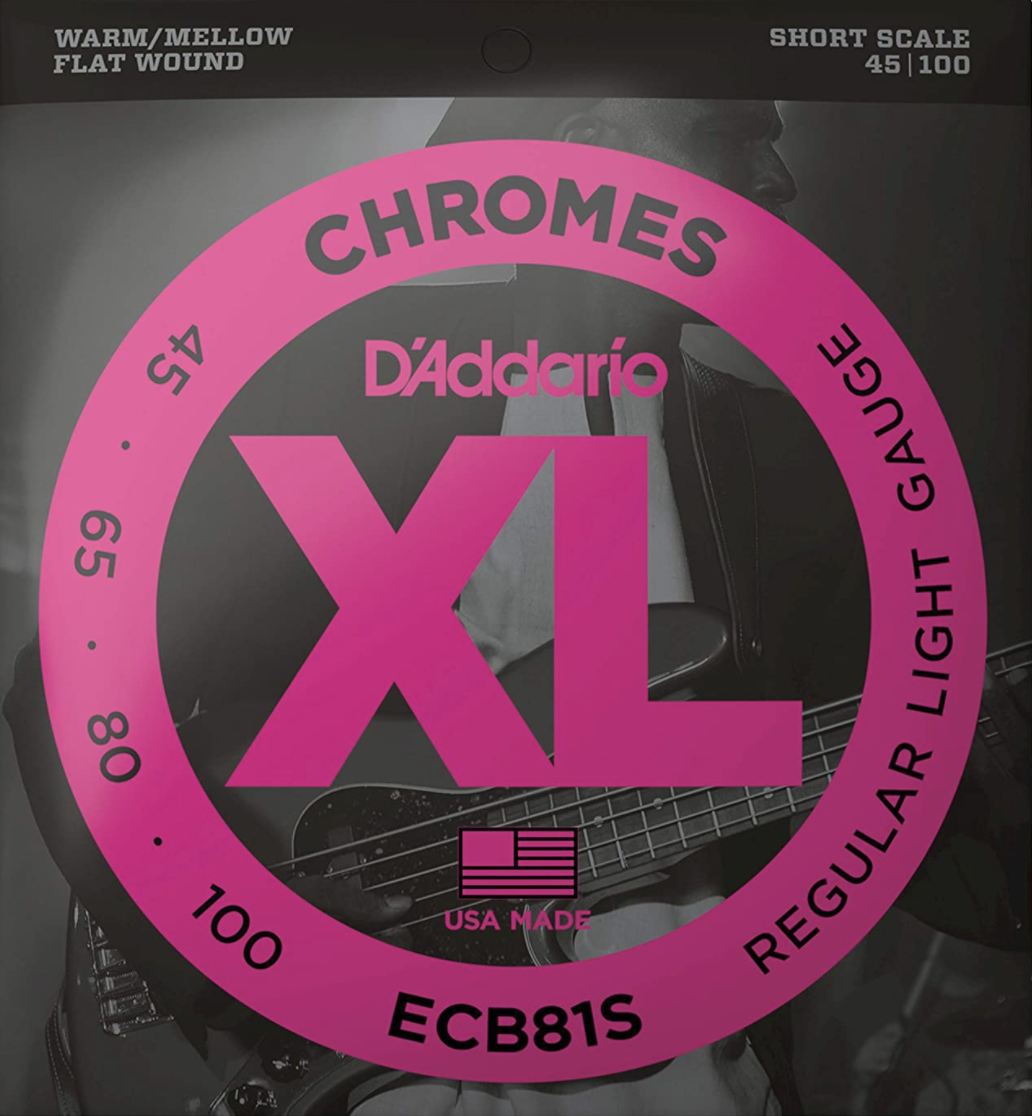 D'Addario ECB81S Chromes Bass Guitar Strings, Light, 45-100, Short Scale-1