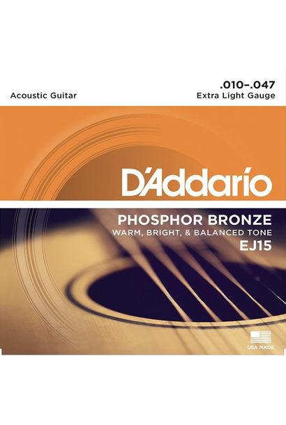 EJ15 Phosphor Bronze Acoustic Guitar Strings, Extra Light, 10-47