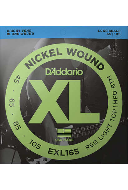 D'Addario EXL165 Nickel Wound Bass Strings, Custom Light, 45-105, Long Scale