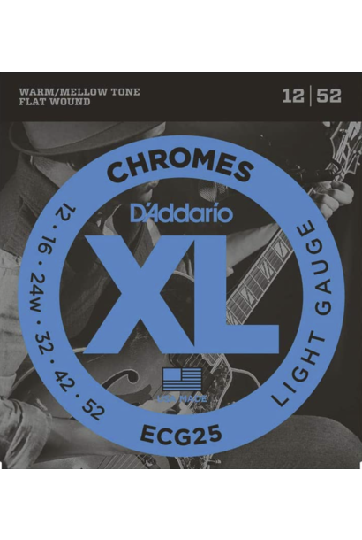 ECG25 Chromes Flat Wound, Light, 12-52