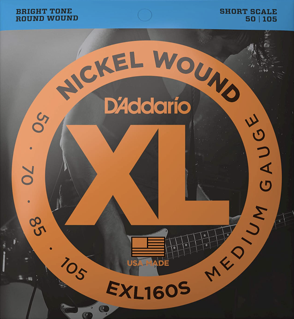 D'Addario EXL160S Nickel Wound Bass Guitar Strings, Medium, 50-105, Short Scale-1