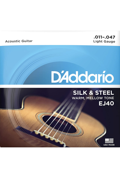 D'Addario EJ40 Silk & Steel Folk Guitar Strings, 11-47