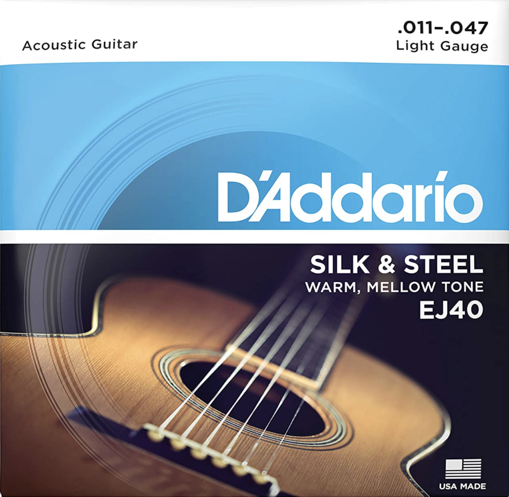 D'Addario EJ40 Silk & Steel Folk Guitar Strings, 11-47-1