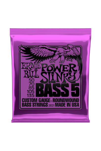 Ernie Ball 2821 5-String Round Wound Power Slinky Bass Strings (50-135)