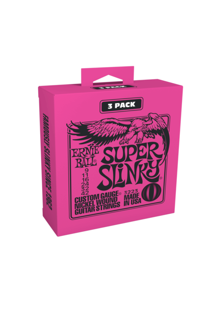 Ernie Ball Slinky Electric Guitar Strings 3 Pack 3223 Super Slinky 9-42