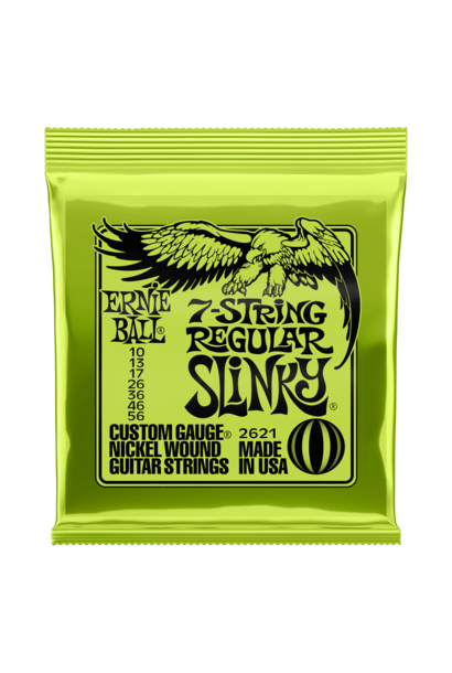 Ernie Ball 2621 7-String Nickel Regular Slinky Guitar Strings (10-56)