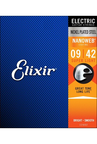 Elixir 12002 Nanoweb Nickel Super Light Electric Guitar Strings (09-42)