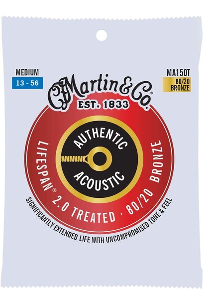 Martin MA150T Lifespan 2.0 Treated Acoustic Strings 80/20 Bronze, Medium 13-56