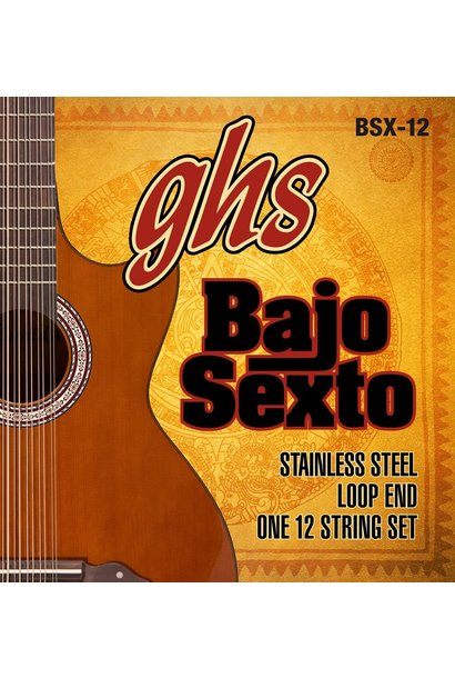 GHS BSX-12 Bajo Sexto Stainless Steel Loop End 12-string set