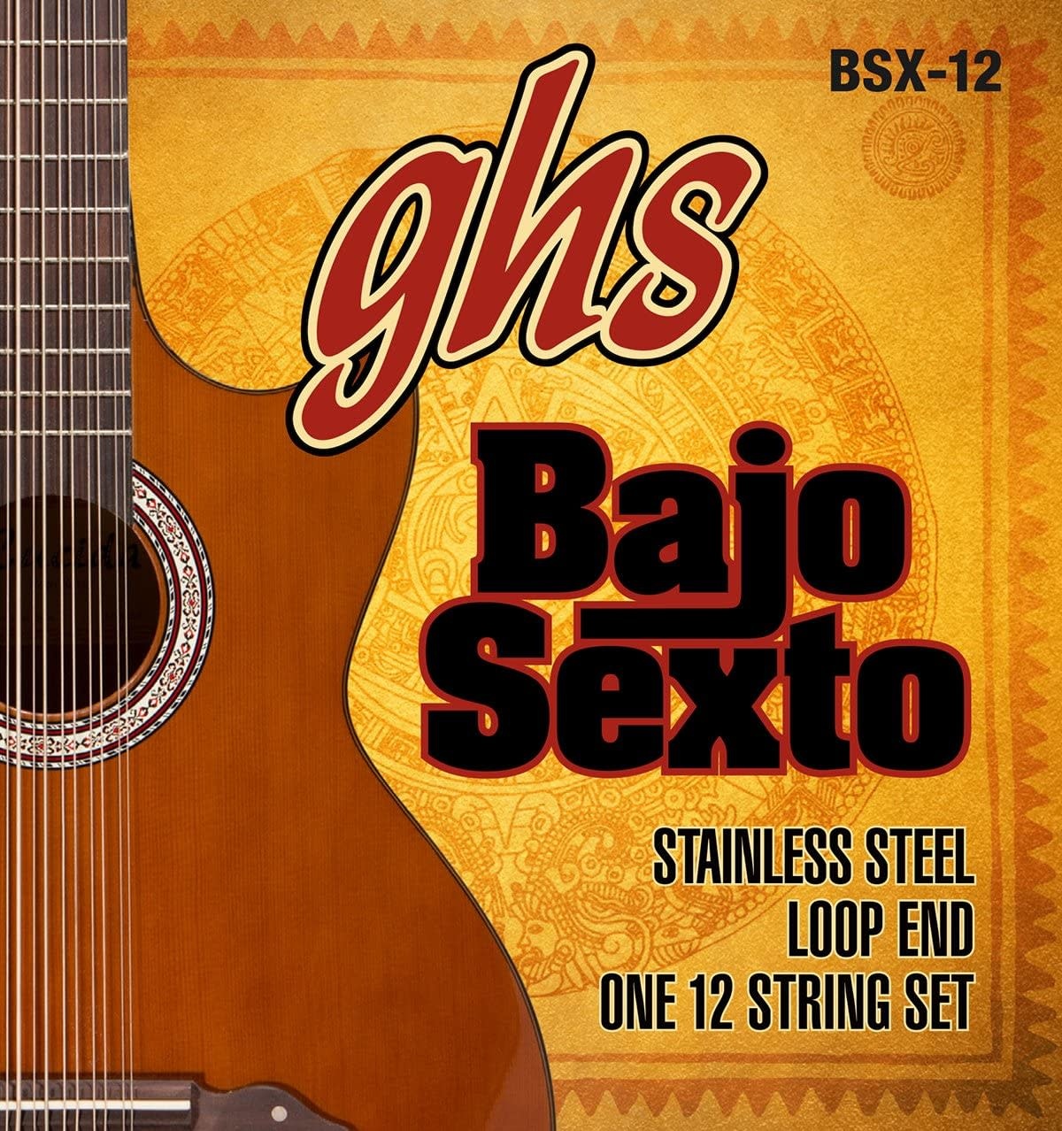 GHS BSX-12 Bajo Sexto Stainless Steel Loop End 12-string set-1