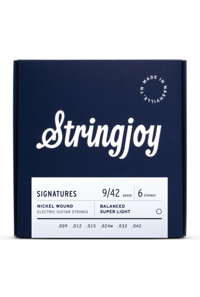 Stringjoy SJ-BAL9 Balanced Super Light Gauge Nickel Wound Electric Strings 9-42