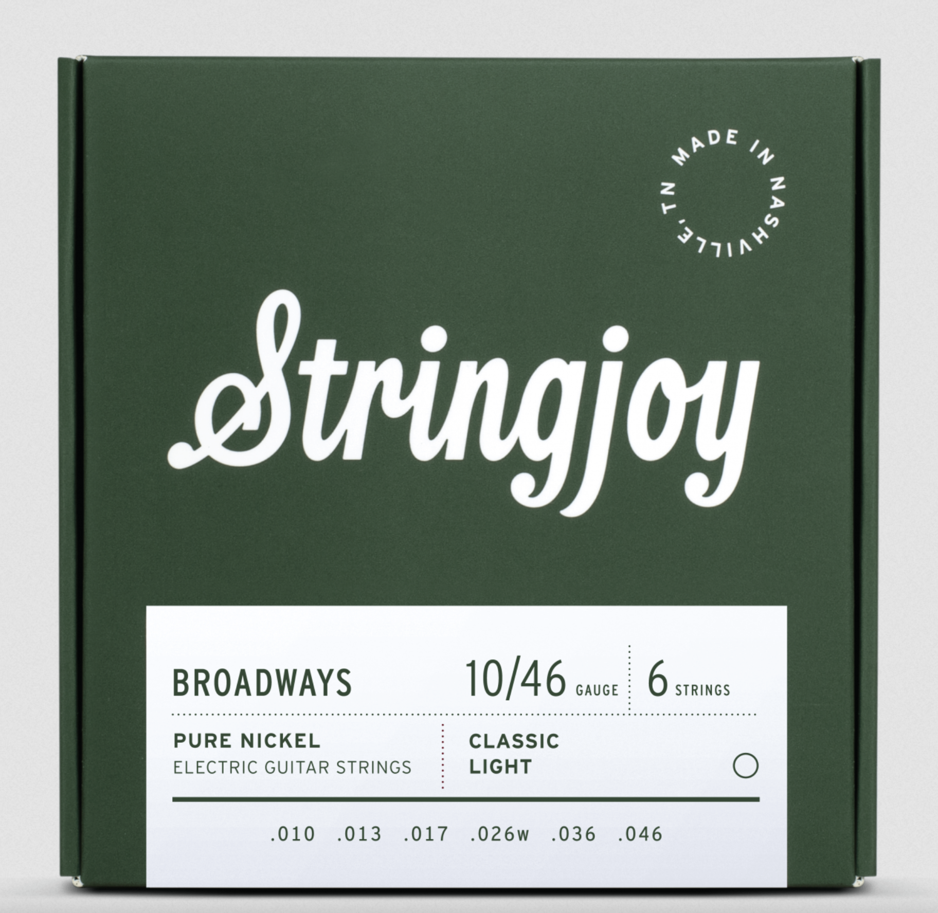Stringjoy Broadways SJ-BR1046 Classic Light Pure Nickel Electric Strings (10-46)-1