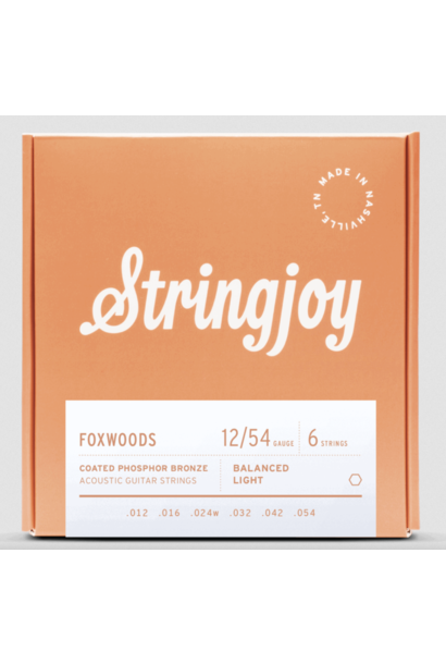Stringjoy Foxwoods SJ-FW1254 Light Coated Phosphor Bronze Acoustic Strings (12-54)