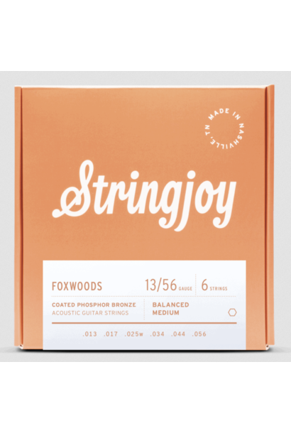 Stringjoy Foxwoods SJ-FW1356 Medium Coated Phosphor Bronze Acoustic Strings (13-56)