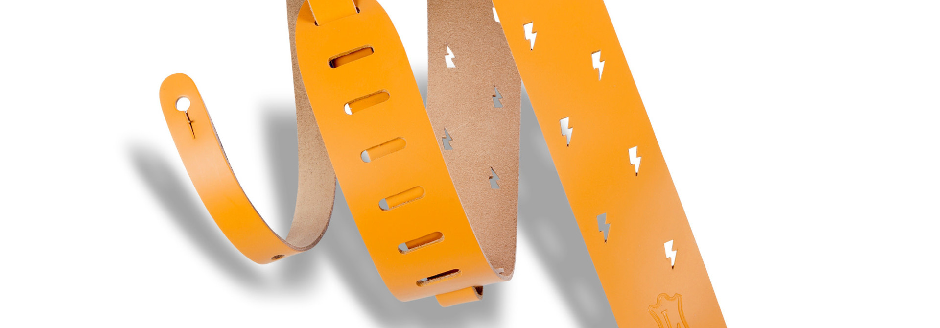 Levy's M12LBC-TAN Lightning Bolt Punch Out Guitar Strap Tan