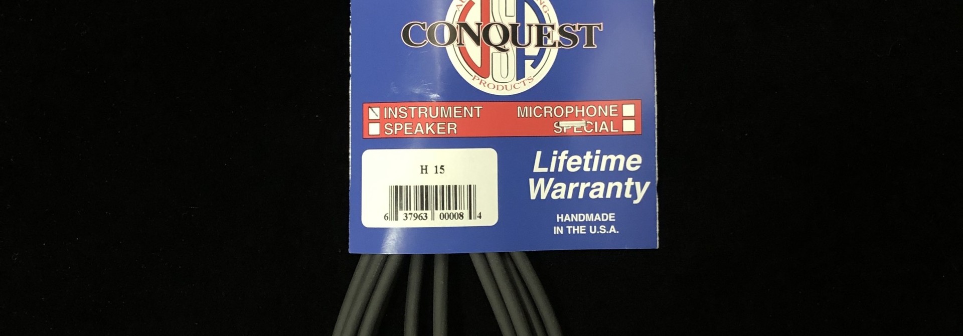Conquest H 15 Instrument Cable - 15' Str/Str