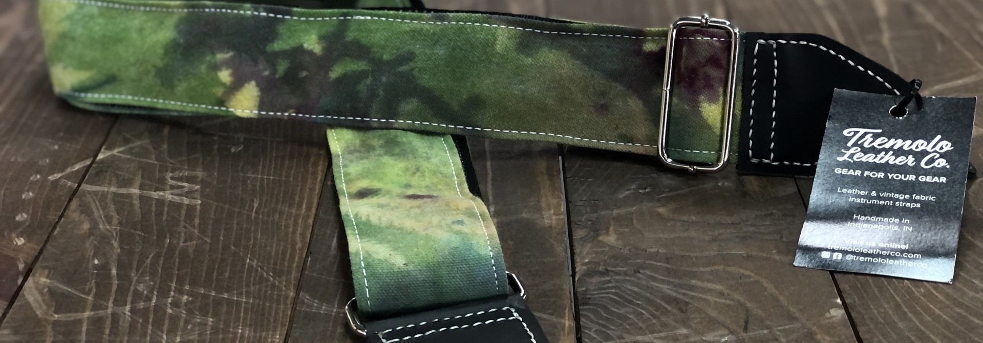 Tremolo Leather Co. Green Tie Dye Strap