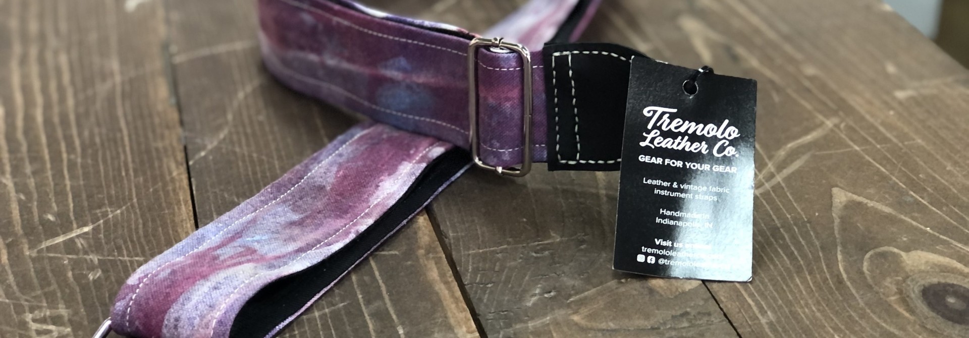 Tremolo Leather Co. Purple Tie Dye Strap