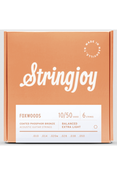Stringjoy Foxwoods Light Gauge (10-50) Coated Phosphor Bronze Acoustic Strings