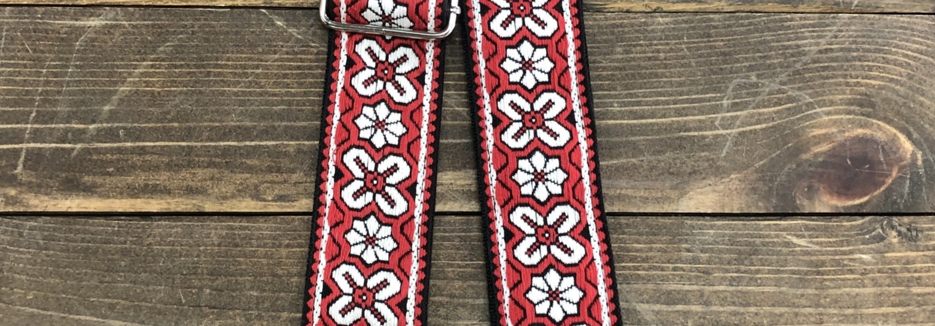 Tremolo Leather Co. Red Snowflake Strap