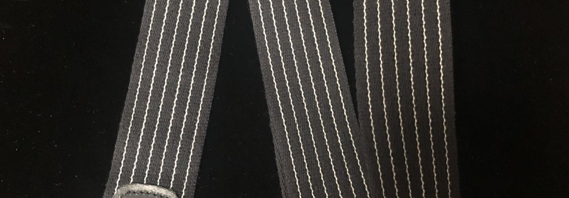 Used Reunion Blues Merino Wool Guitar Strap, Black Pinstripe