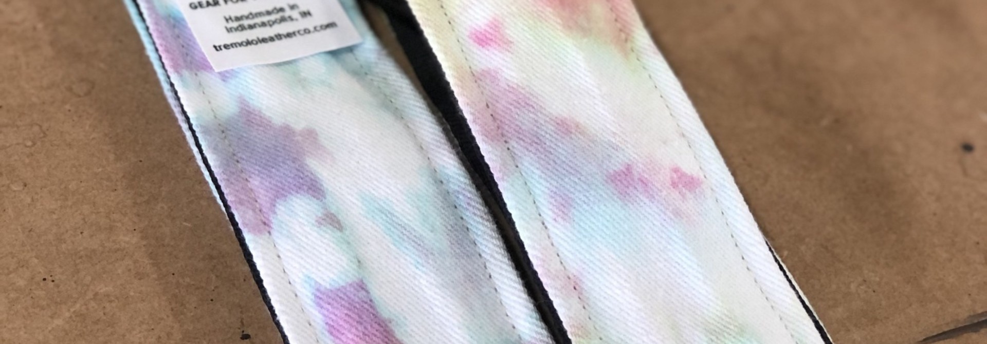 Tremolo Leather Co. White Blue Tie Dye Strap