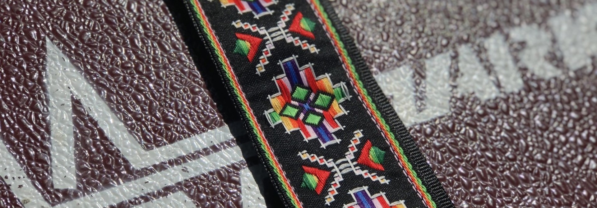 Tremolo Leather Co. Black Rainbow Geometric Strap