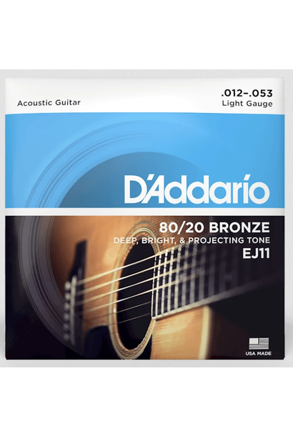 D'addario EJ11 80/20 Bronze .012-.053 Light Gauge