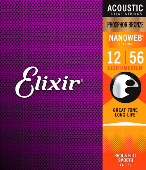 Elixir 16077 Acoustic Phosphor Bronze Nanoweb Light Medium (12-56)-1
