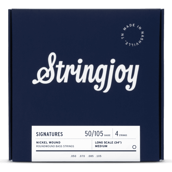 Stringjoy Signatures SJ-NBA50105LS Medium Gauge Long Scale Nickel Wound Bass Strings (50-105)-1