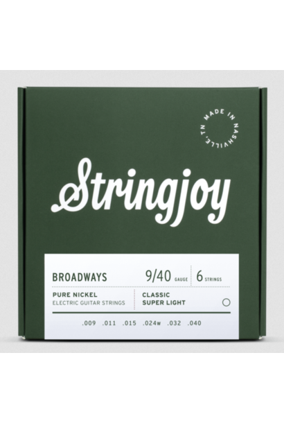 Stringjoy Broadways SJ-BR0940 Classic Super Light Pure Nickel Electric Strings (9-40)