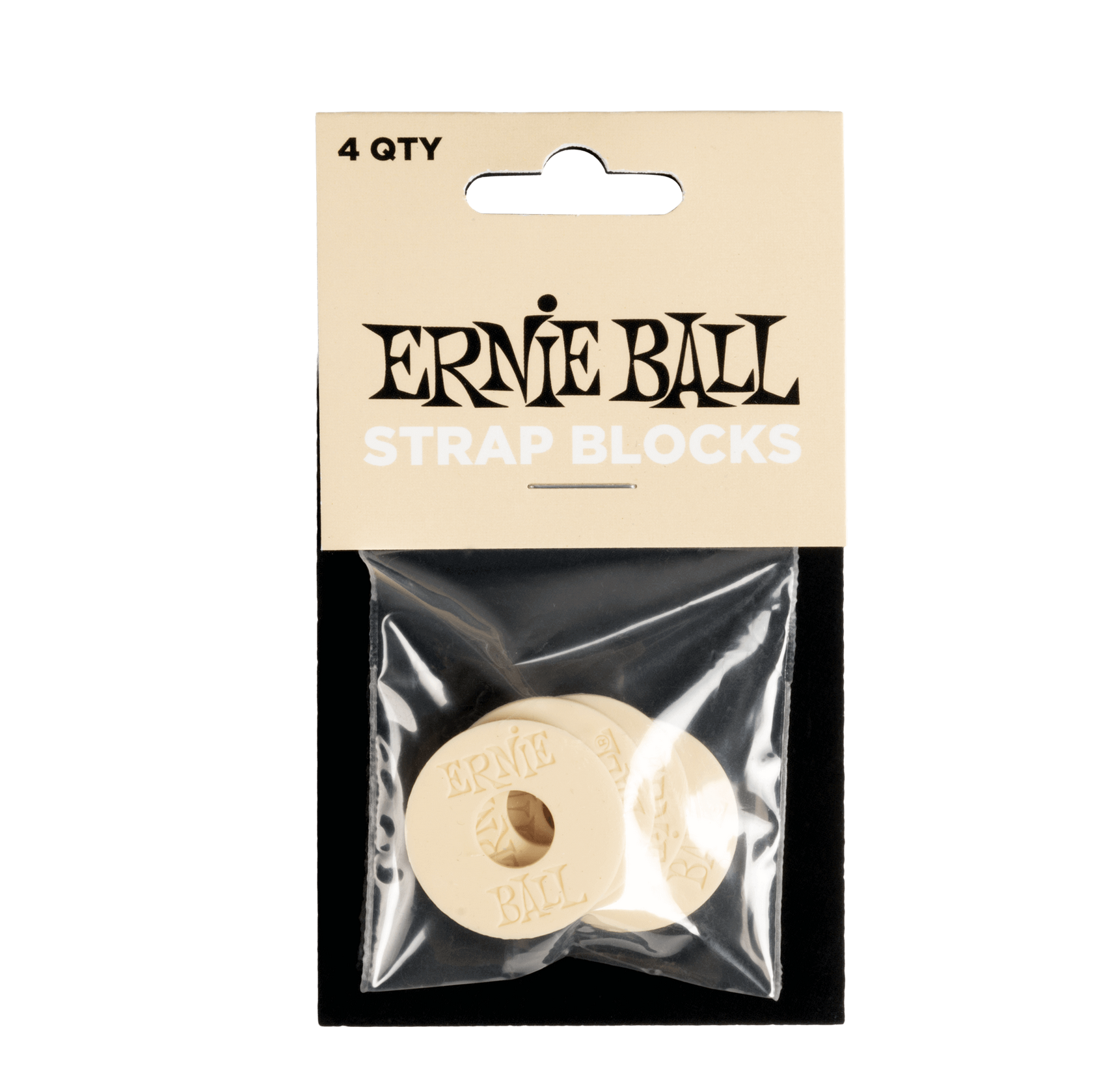 Ernie Ball Strap Blocks 4pk - Cream-1
